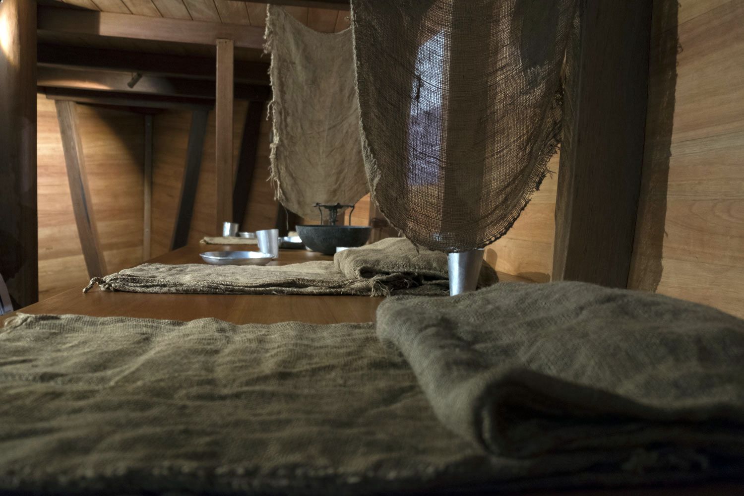 Le musée a reconstitué l’intérieur d’un bateau où étaient transportés les engagés. Les conditions ne différaient pas de celles dans lesquelles voyageaient les esclaves.