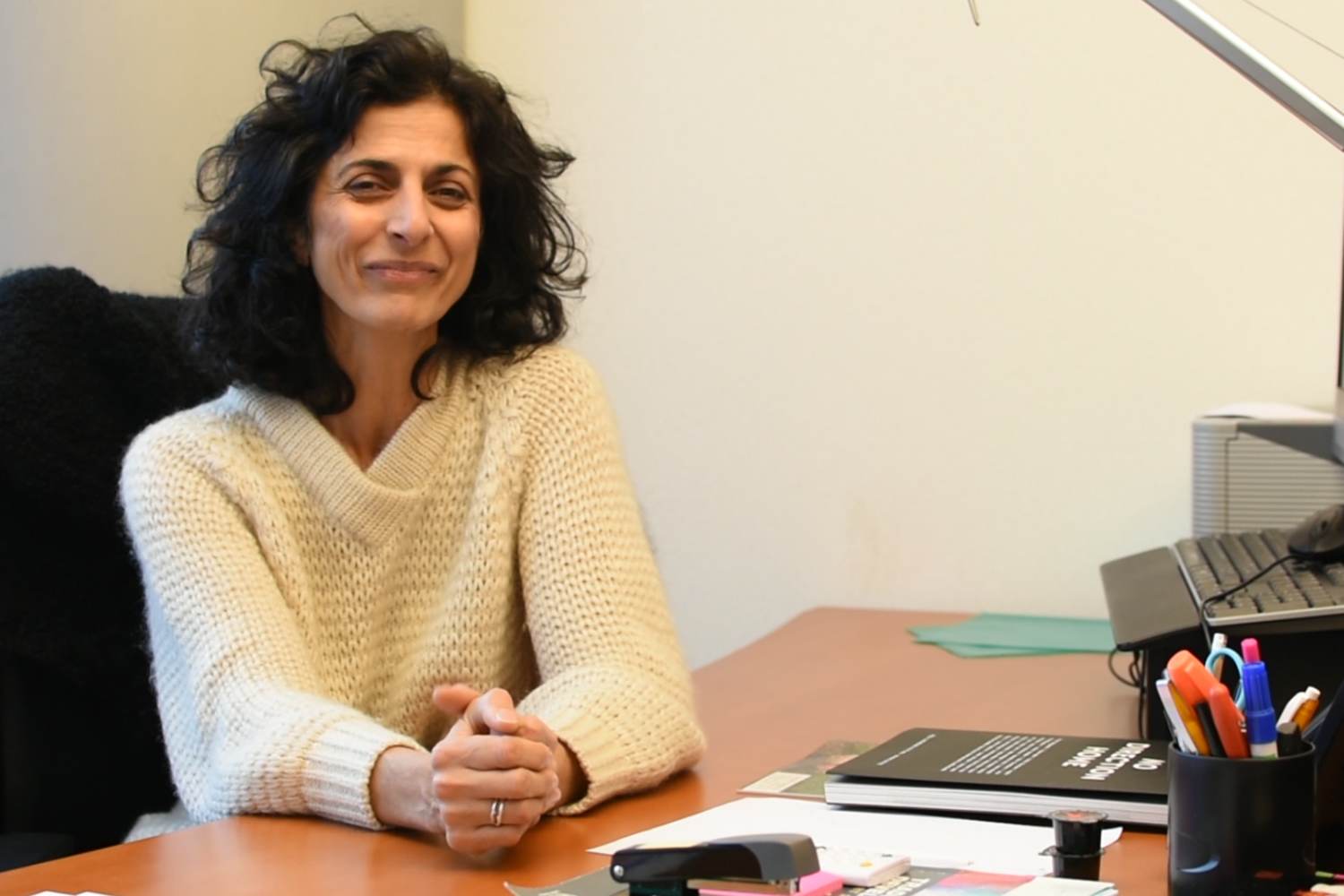 Maria Arena dans son bureau au Parlement Européen à Bruxelles.