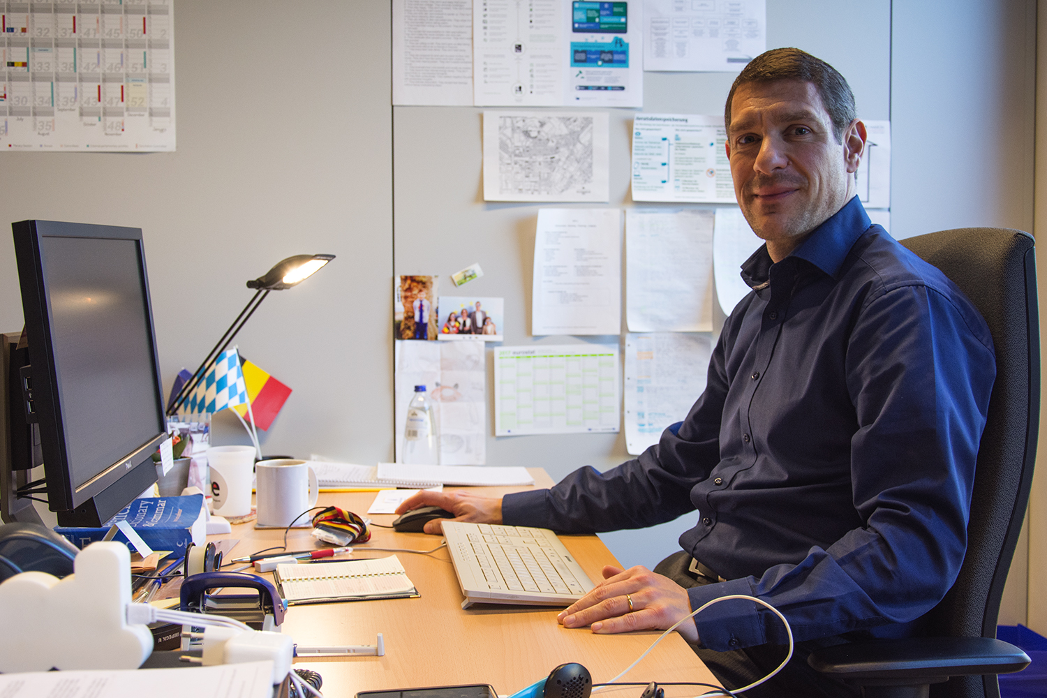 Olivier Rossignol dans son bureau du quartier européen de Bruxelles. 