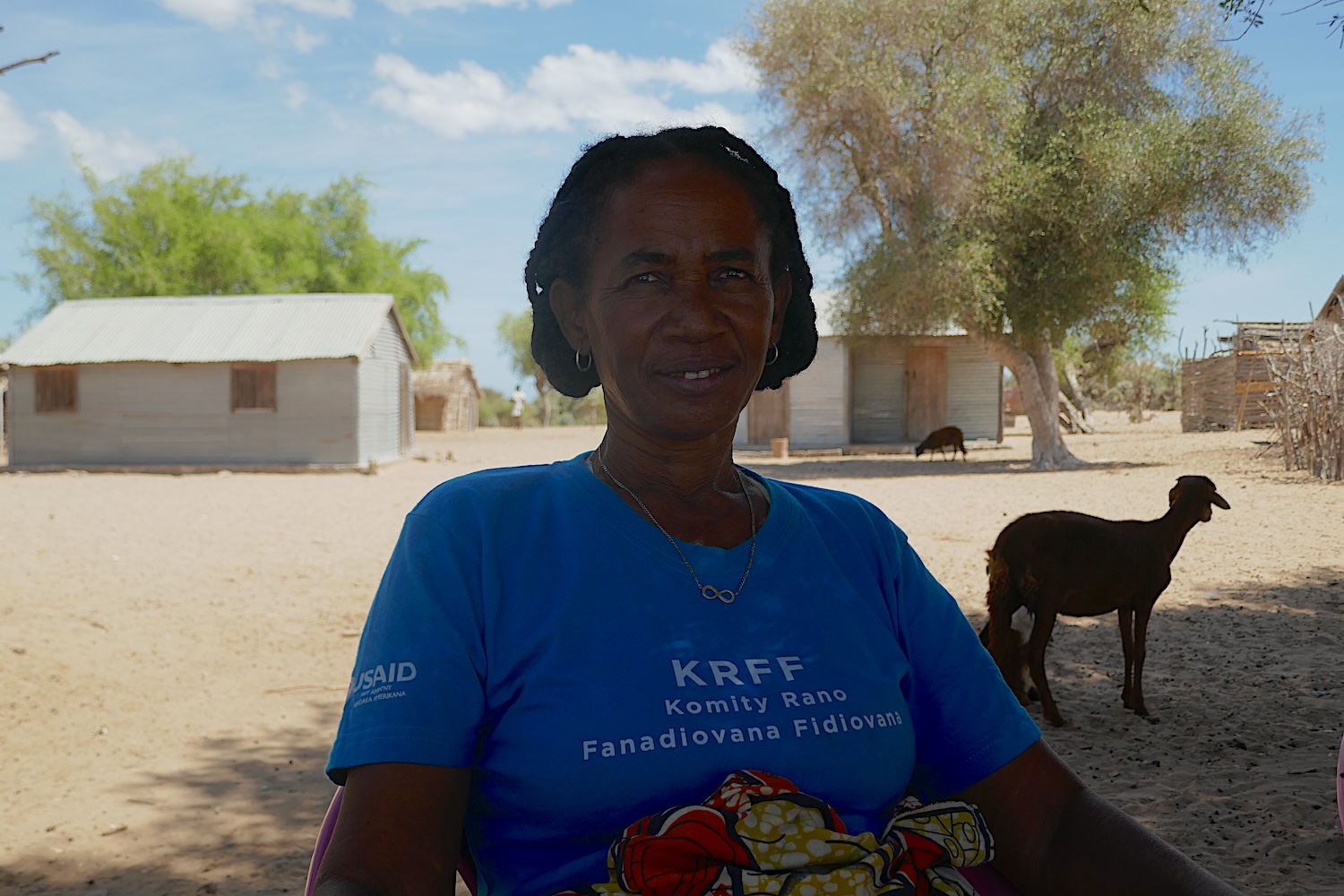 Cladini est la présidente de l’association des femmes agricultrices et la responsable des pompes et fontaines d’eau de Matanguy © Globe Reporters