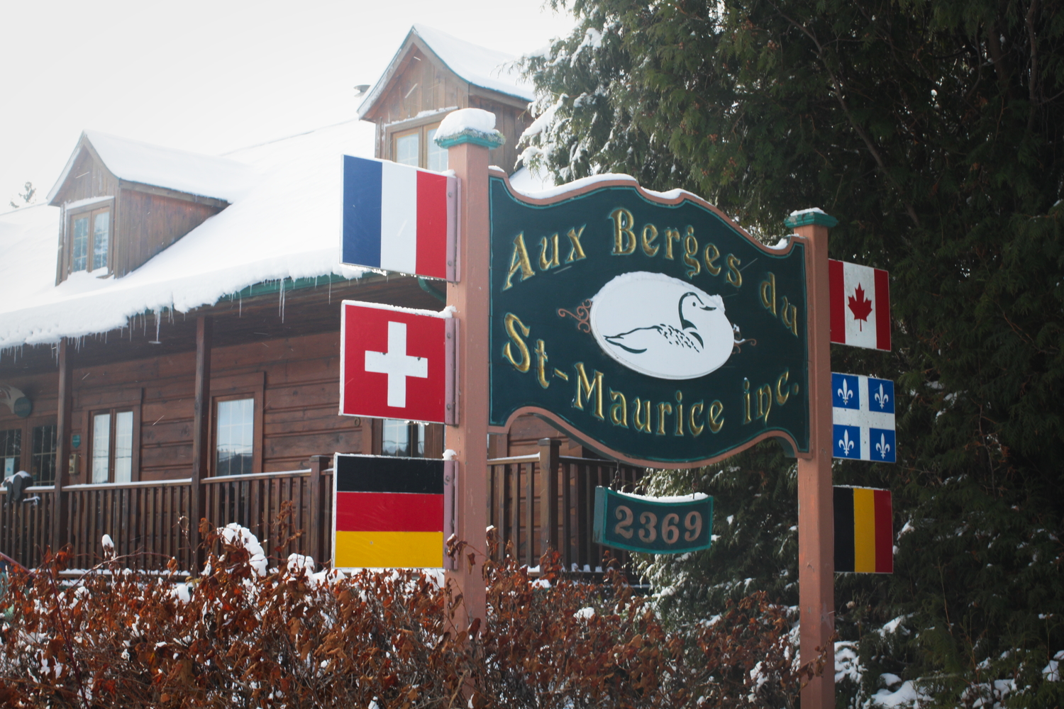 La réception de l’auberge « Aux Berges du Saint-Maurice ».