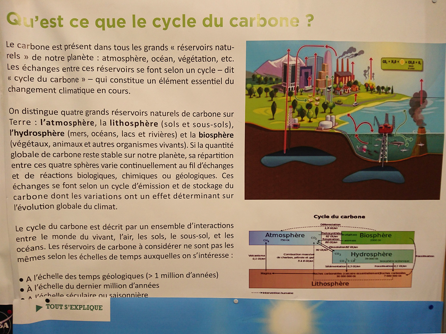 Panneau explicatif au stand de l’association 