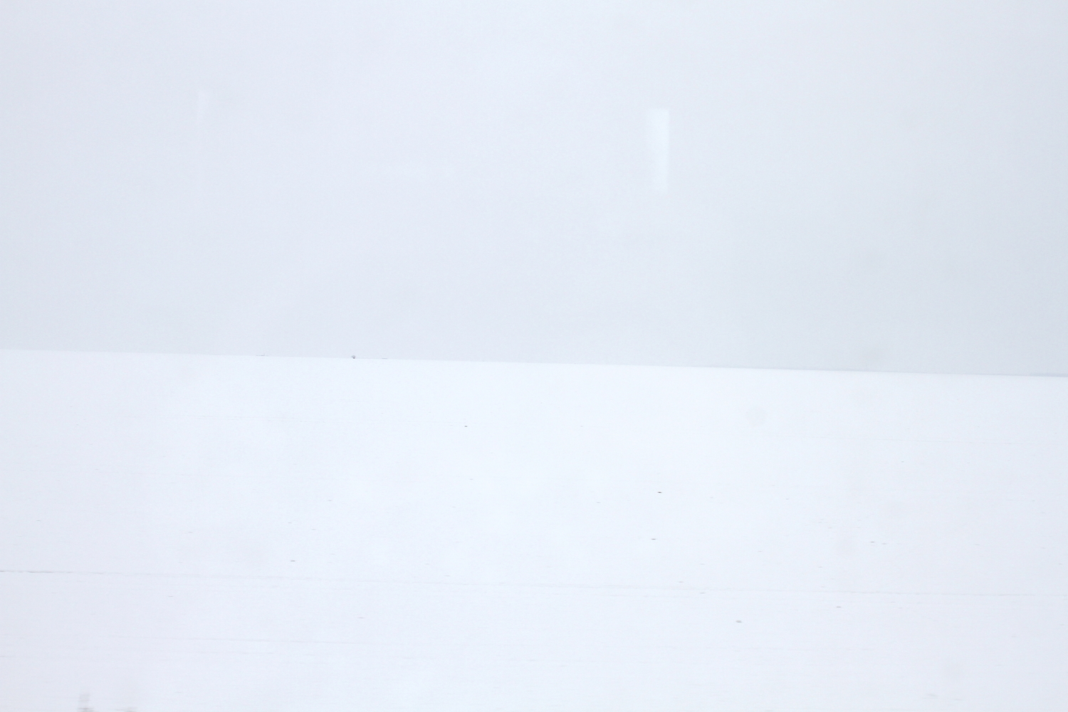 Peu après le départ, des champs immaculés par la neige © Globe Reporters