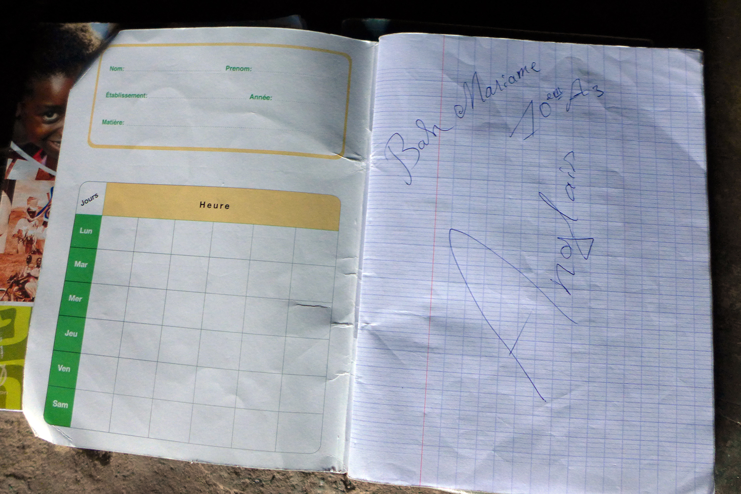 Cahier de cours de Maryama.