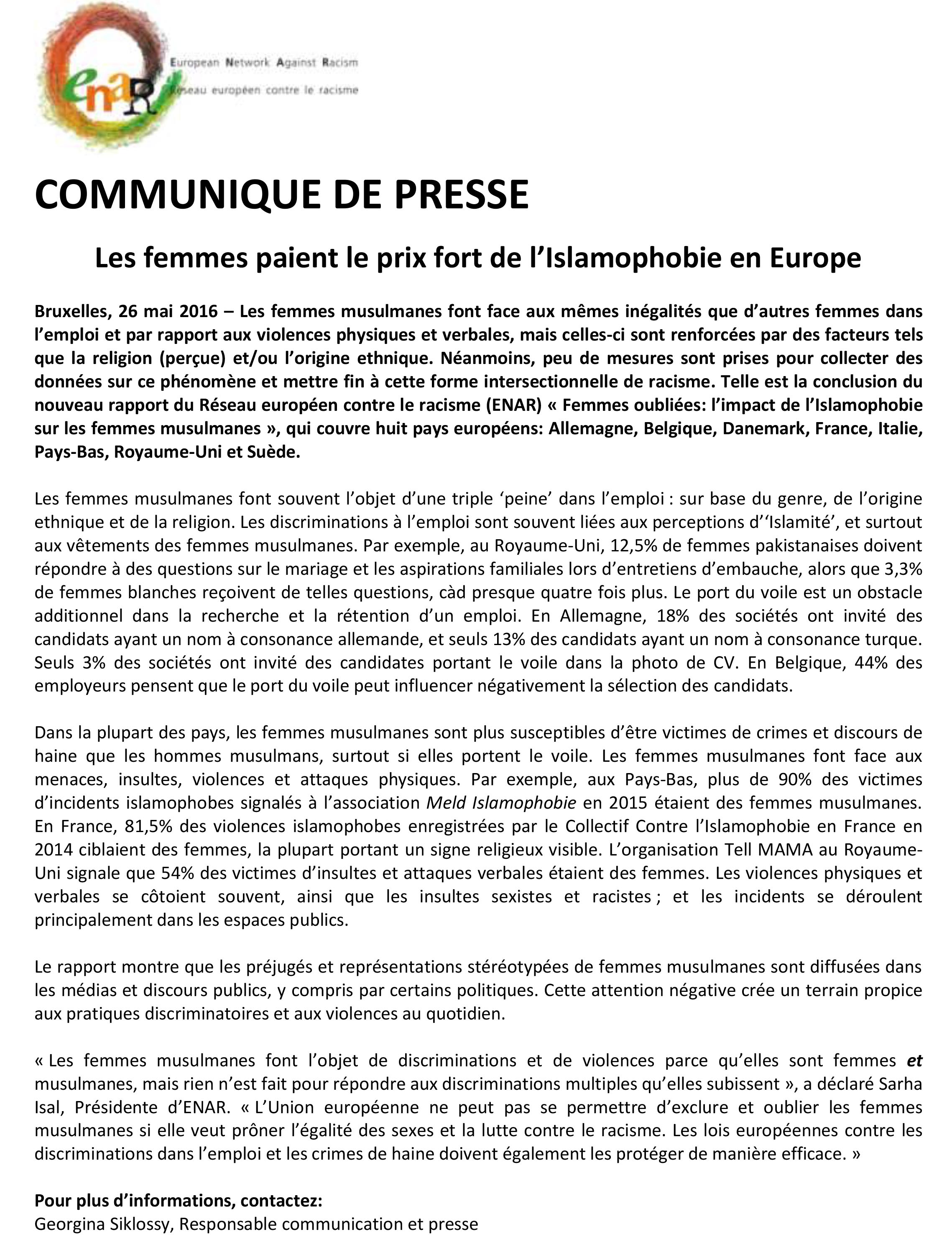 Le communiqué de presse 