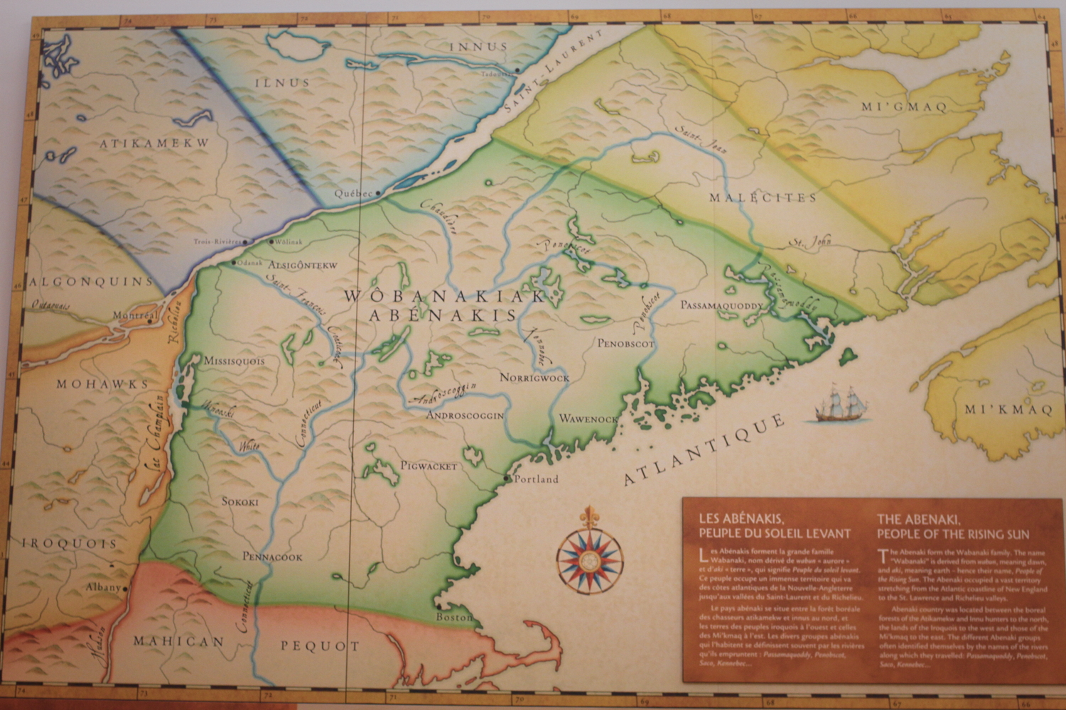 Carte de l’ancien territoire des Abénakis.