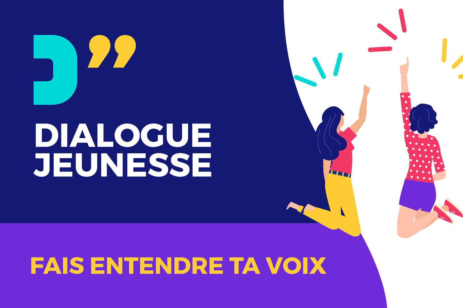 Flyer pour faire la promotion du Dialogue Jeunesse © Forum Jeunesse