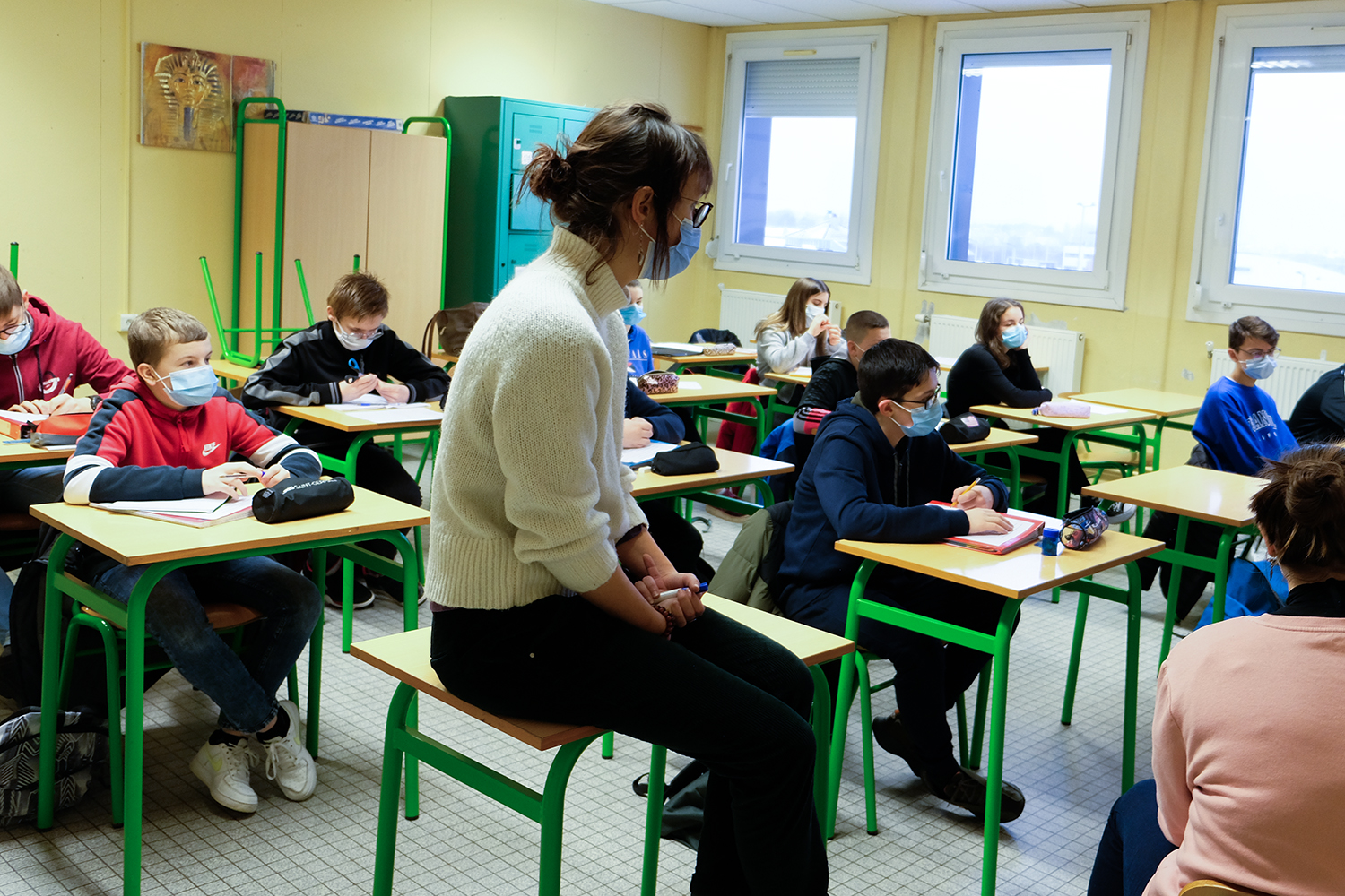 La classe est très attentive : la protection des oiseaux passionne nos globe-reporters calaisiens ! © Globe Reporters