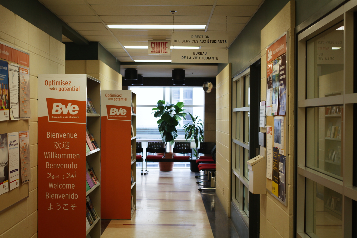 Le bureau de la vie étudiante où se trouve le bureau de Michèle AUDETTE.