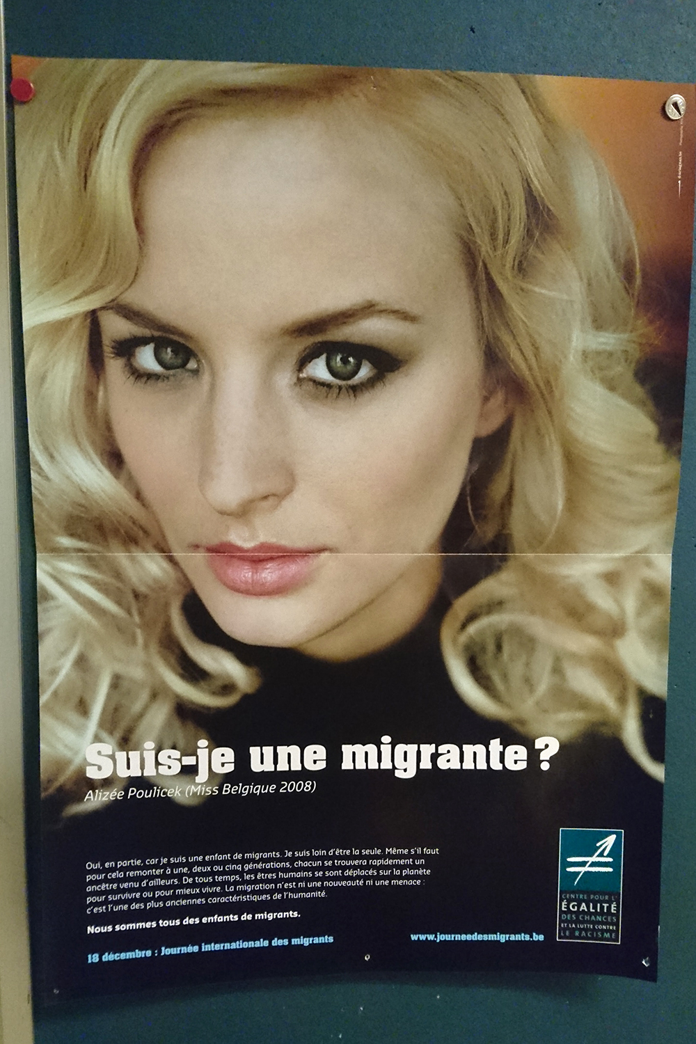 Une autre campagne de sensibilisation organisée par le Centre pour l’égalité des chances et la lutte contre le racisme à l’occasion de la « Journée Internationale des migrants  »