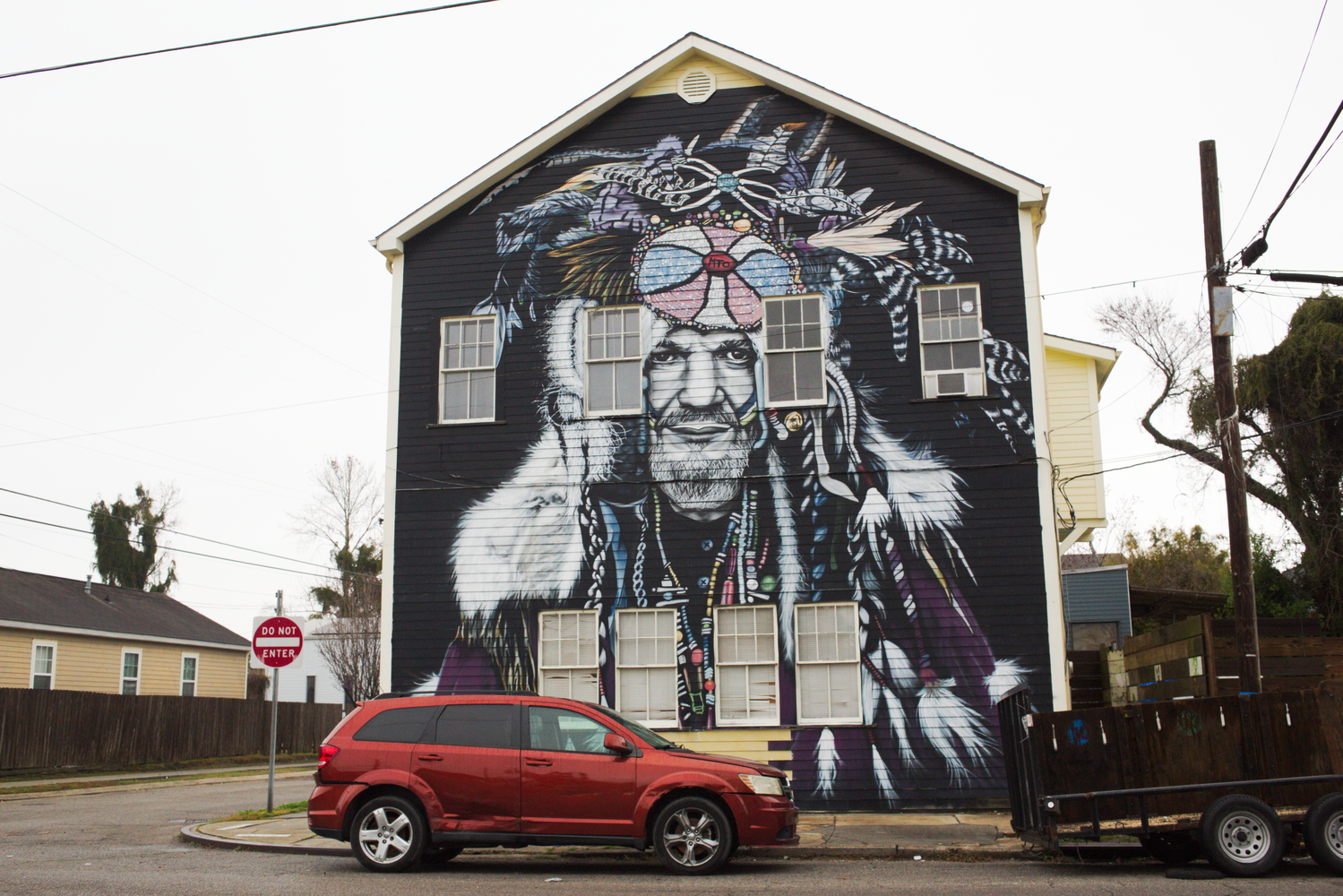 Peinture murale réalisée par l’artiste français MTO et qui représente le musicien louisianais Dr John © Globe Reporters