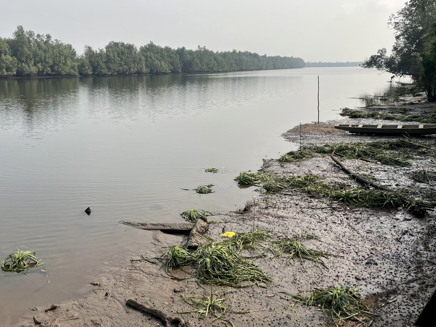 Le fleuve Wouri à marée basse © Globe Reporters