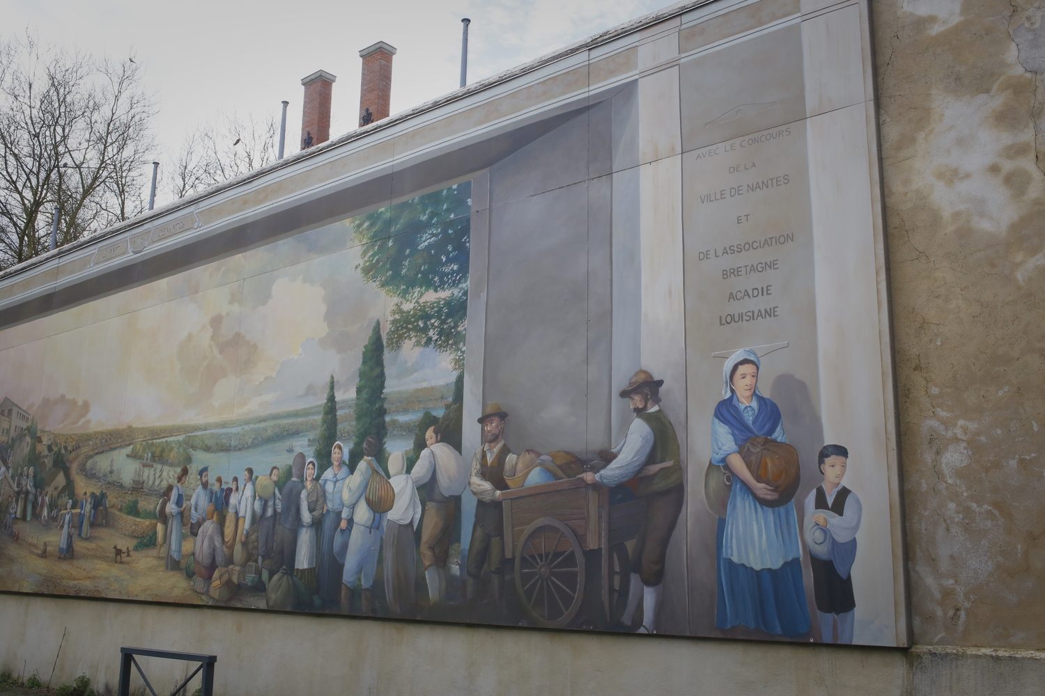 Autre point de vue sur la fresque des Acadiens © Globe Reporters