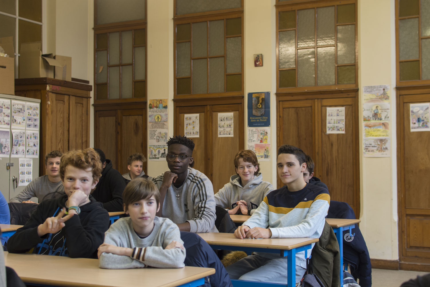 C’est une classe avec une large majorité de garçons comme vous pouvez le constater sur les photos