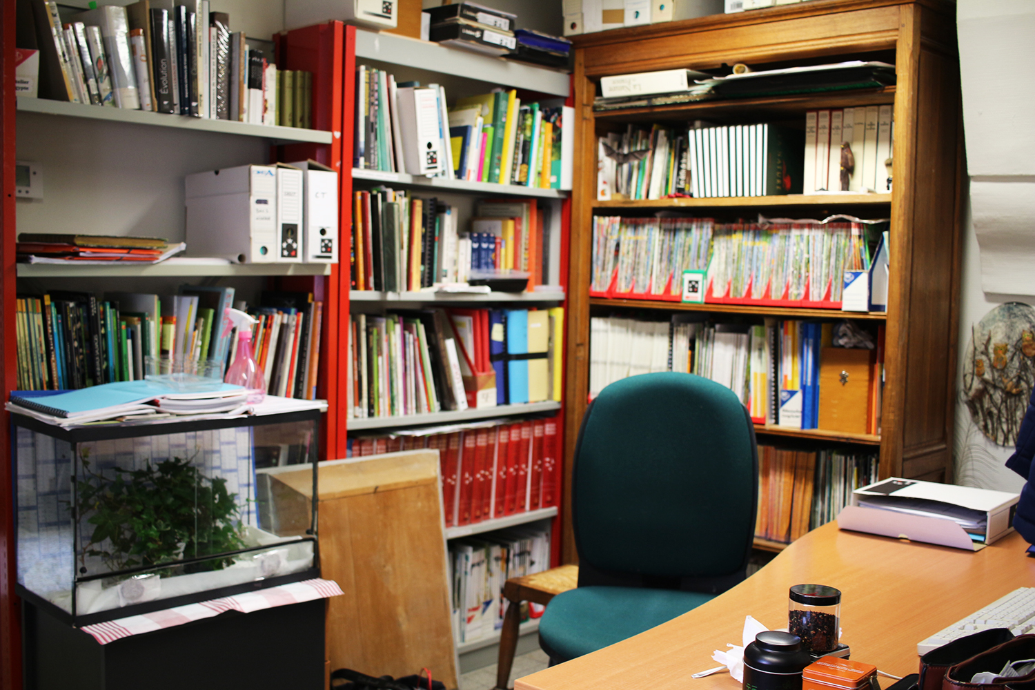 Pour visiter le musée, Anna fait donc passer la journaliste par les bureaux, où elle aperçoit l’espace de travail d’Anna RODRIGUEZ © Globe Reporters