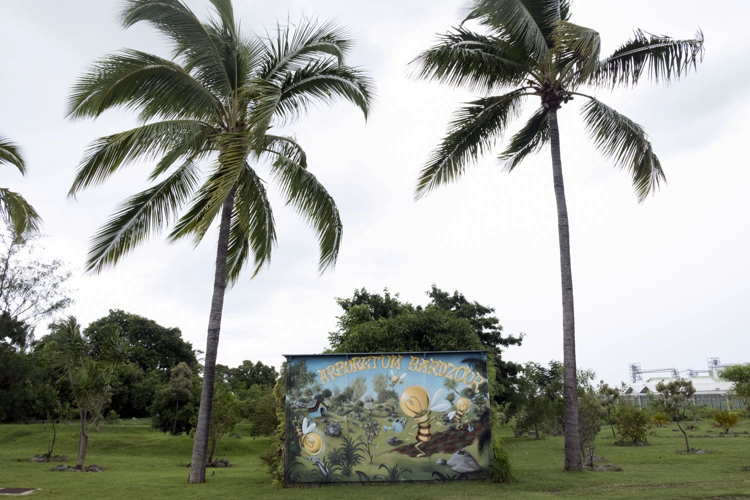 Un peu plus loin, une peinture du graffeur Jace marque l’entrée de l’arboretum.