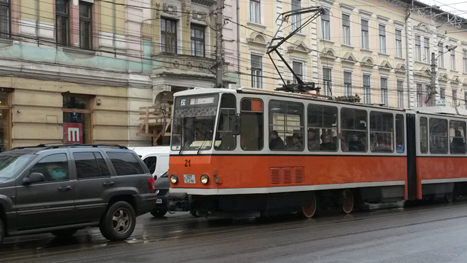 Le tramaway de Cluj, photo prise en 2015 © Globe Reporters