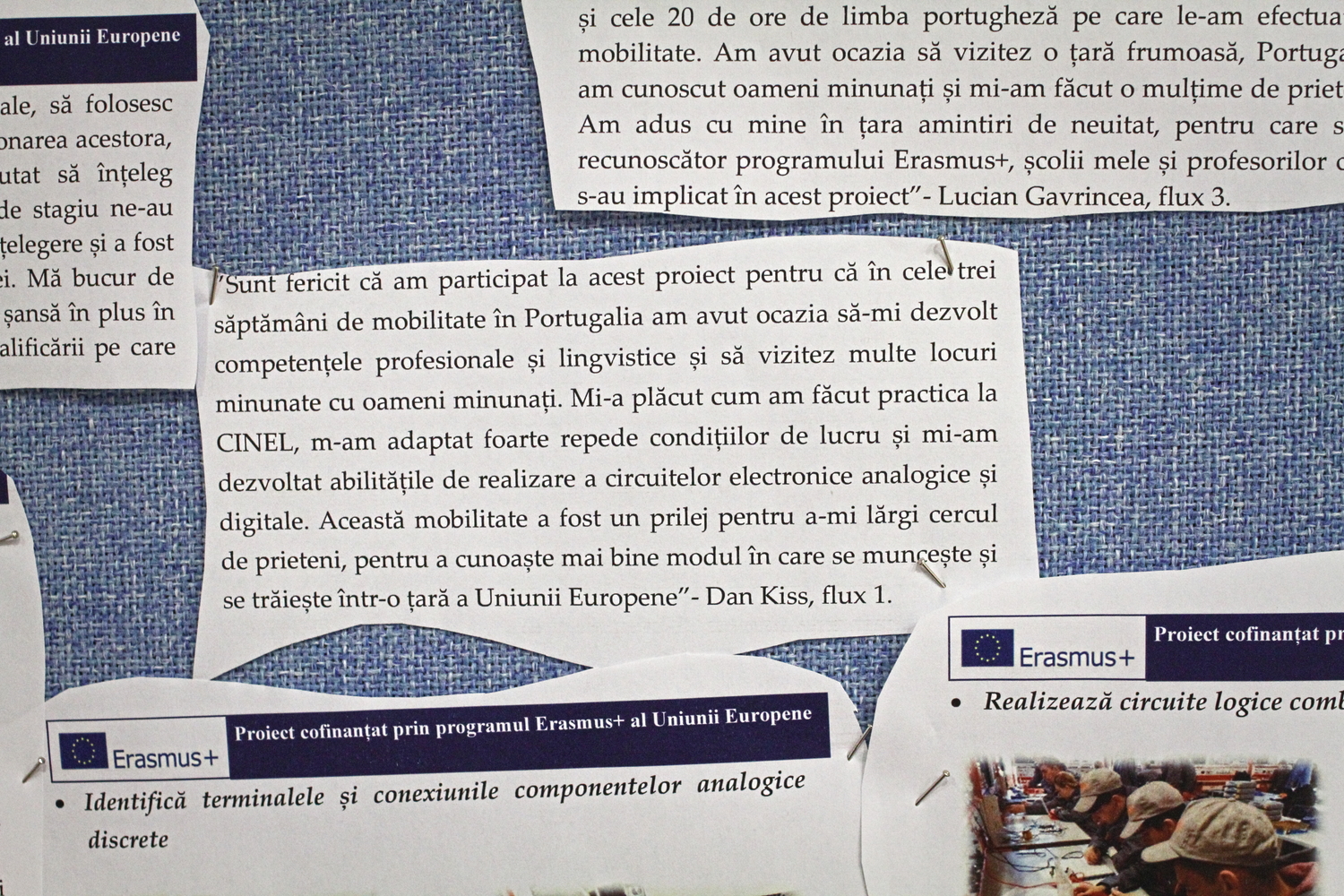 Un témoignage d’un participant roumain à un stage pratique en électronique. Un extrait : « Je suis heureux d’avoir participé à ce projet parce que pendant ces trois semaines de mobilité au Portugal, j’ai au l’opportunité de développer mes compétences professionnelles et linguistiques, et de découvrir de superbes lieux avec des personnes merveilleuses. » © Globe Reporters