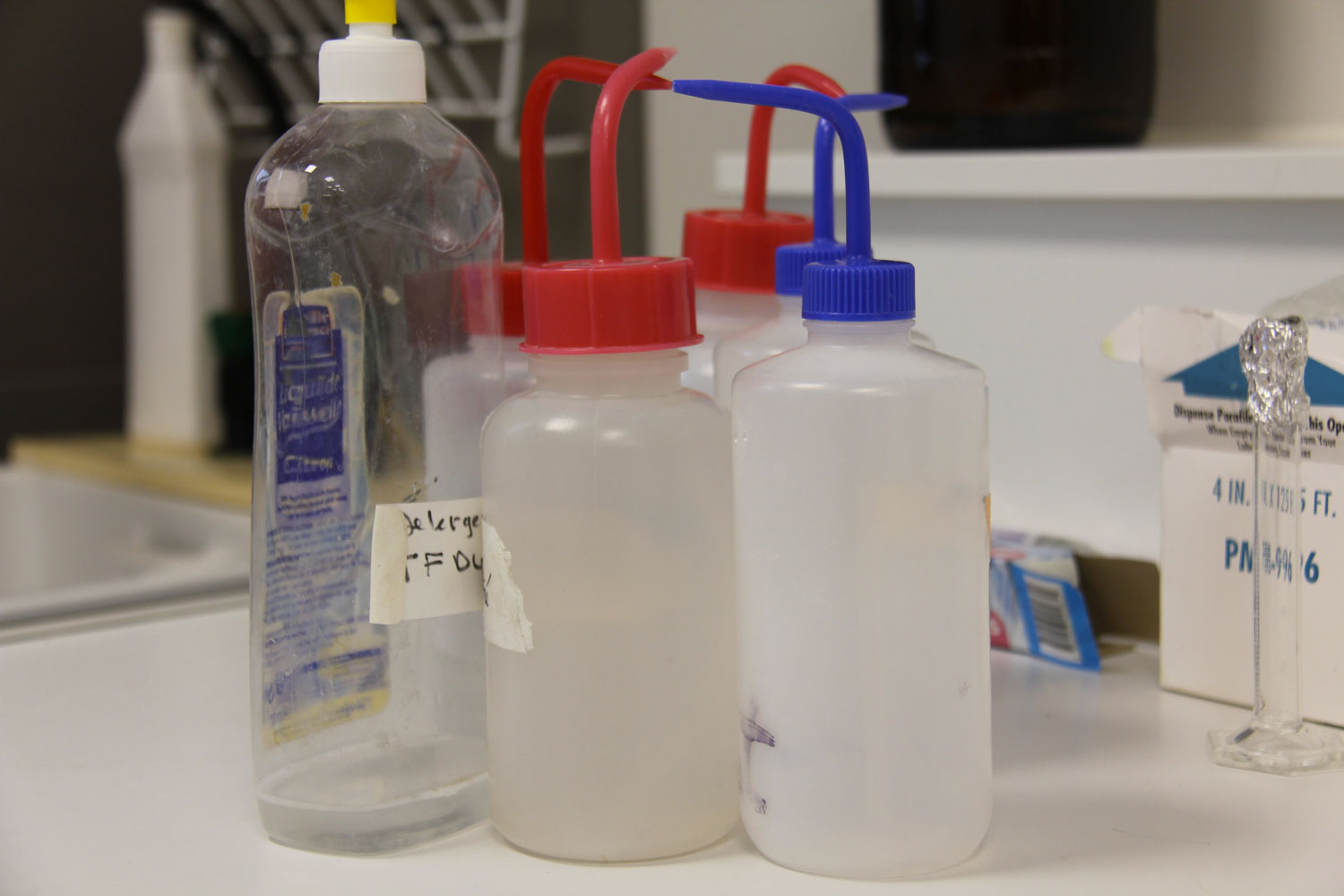 Le matériel de laboratoire est décidément beaucoup en plastique ! Mais pas à usage unique © Globe Reporters