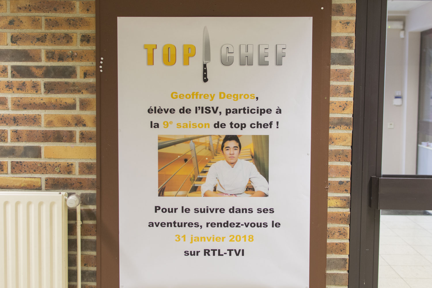 L’ISVP propose une formation en hôtellerie. Un de ses élèves a été sélectionné pour le Top Chef belge ! Bravo !