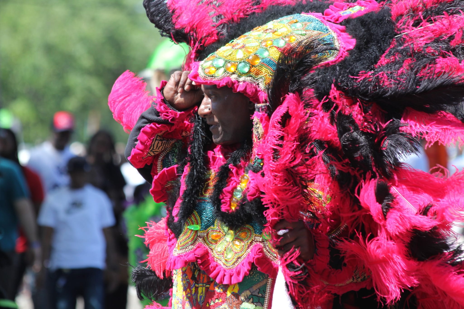 Big Chief Kenny lors du Mardi gras 2022 © Élise BECKER