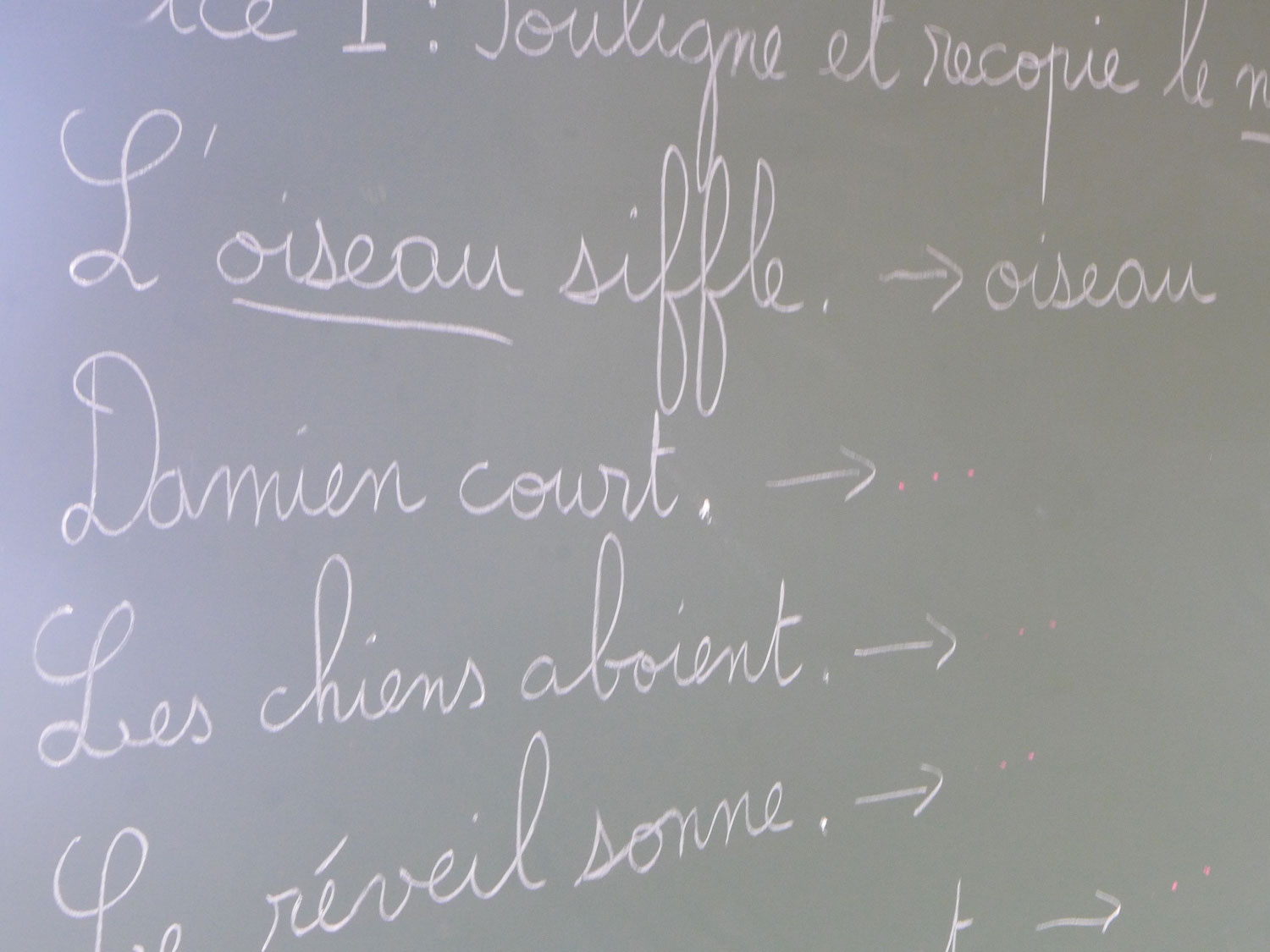 Exercice de grammaire ; il faut reconnaitre le sujet.