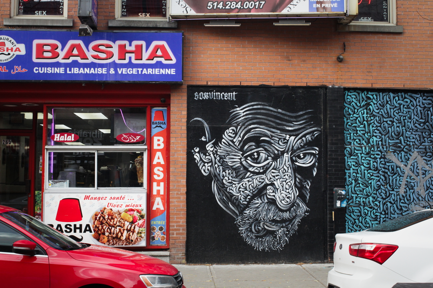 Murale dans la rue Sainte-Catherine.