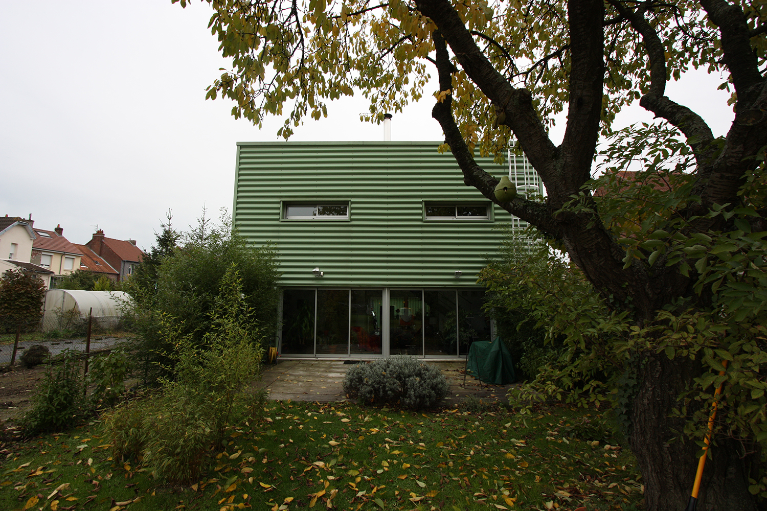 Patrick PARTOUCHE a construit plusieurs habitations avec ce matériau. Ici, l’extérieur d’une maison à Arras. ©Patrick PARTOUCHE