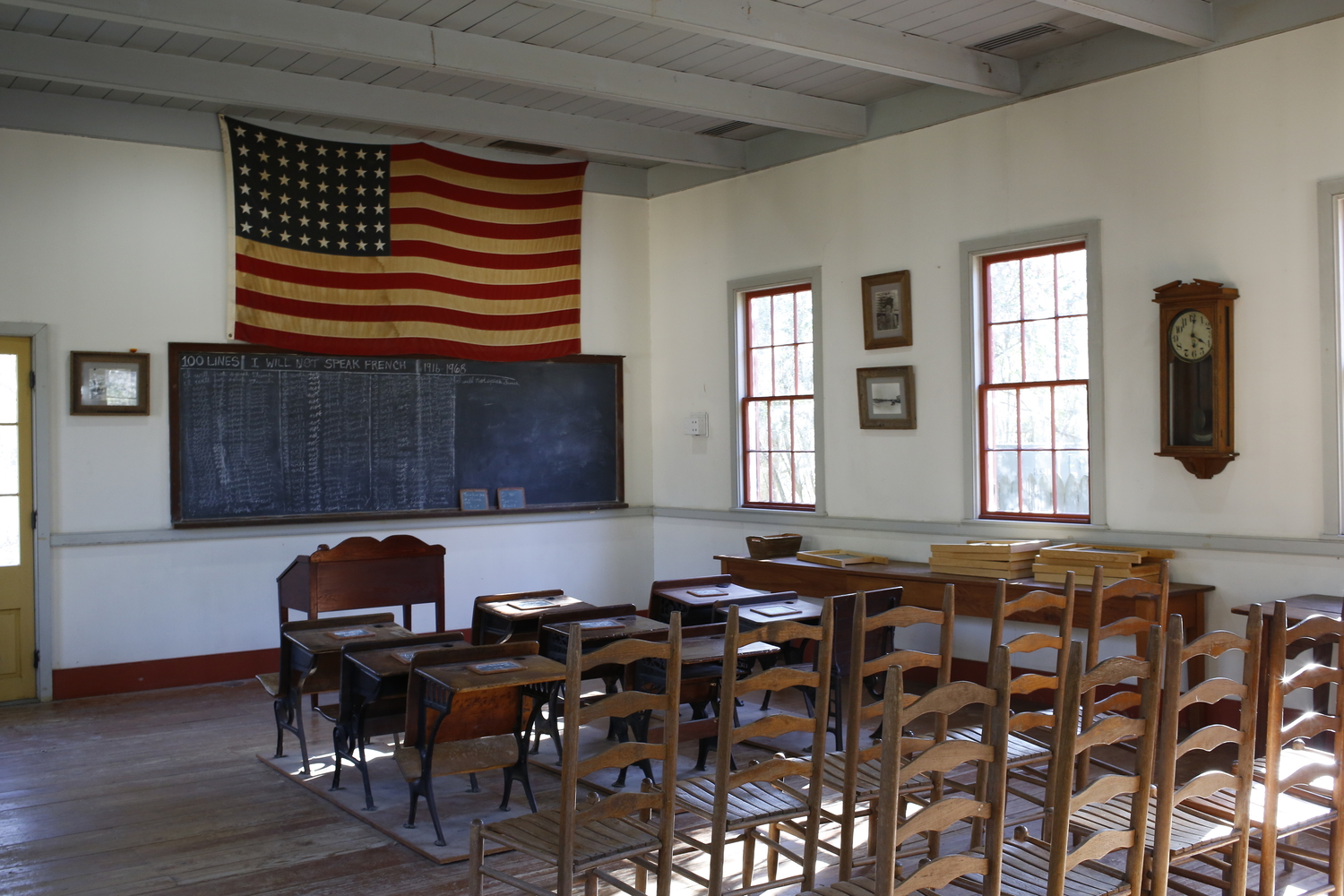 Dans une ancienne école reconstituée à Vermilionville © Globe Reporters