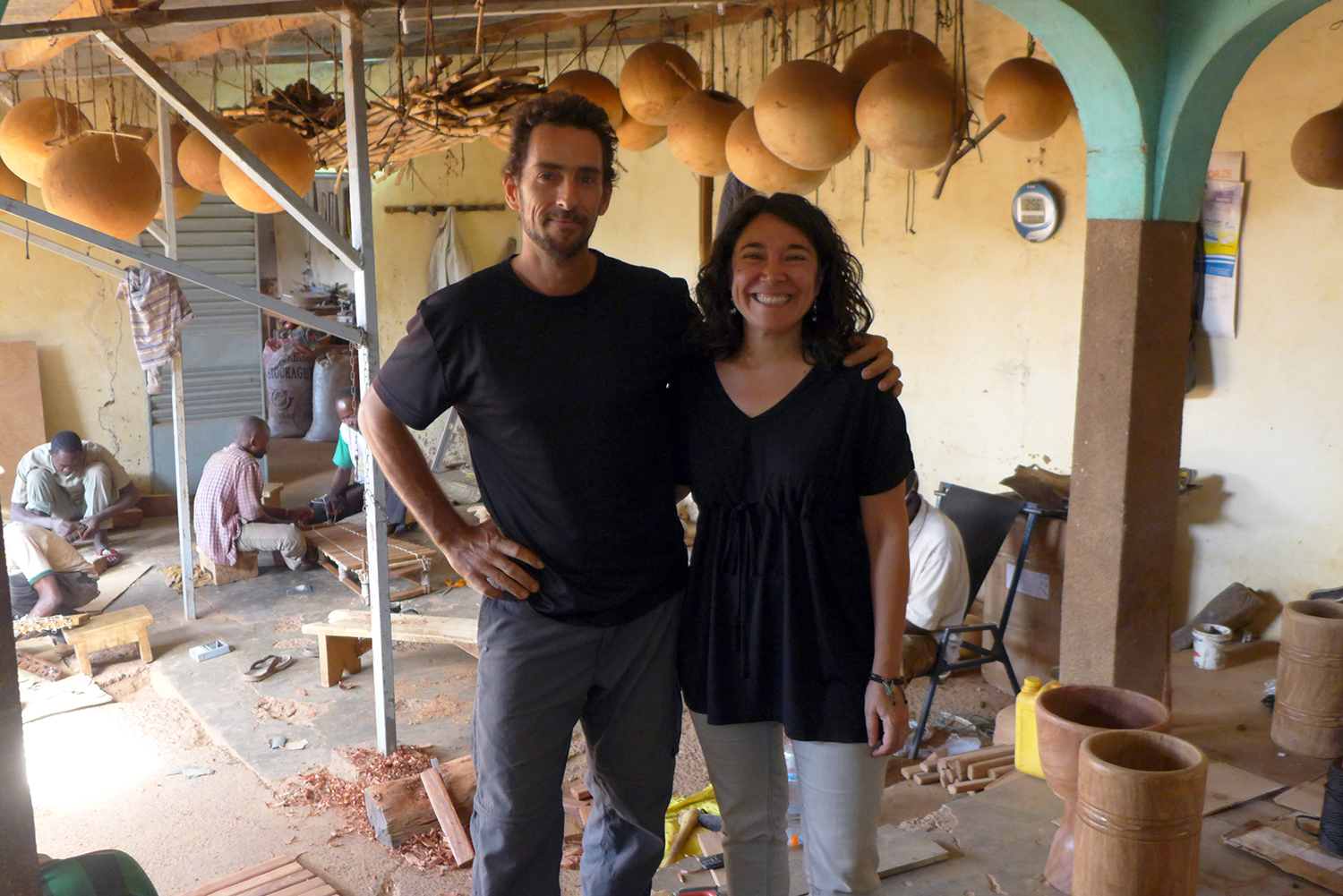 Fabrice BERRE et Tatiana après l’interview des globe-reporters de l’ile de la Réunion. 