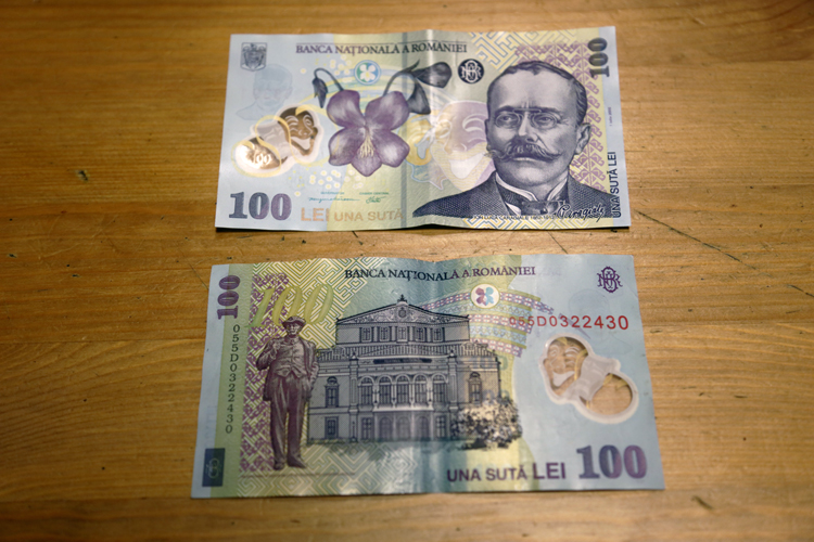 Billet de 100 lei, soit 22,2 euros