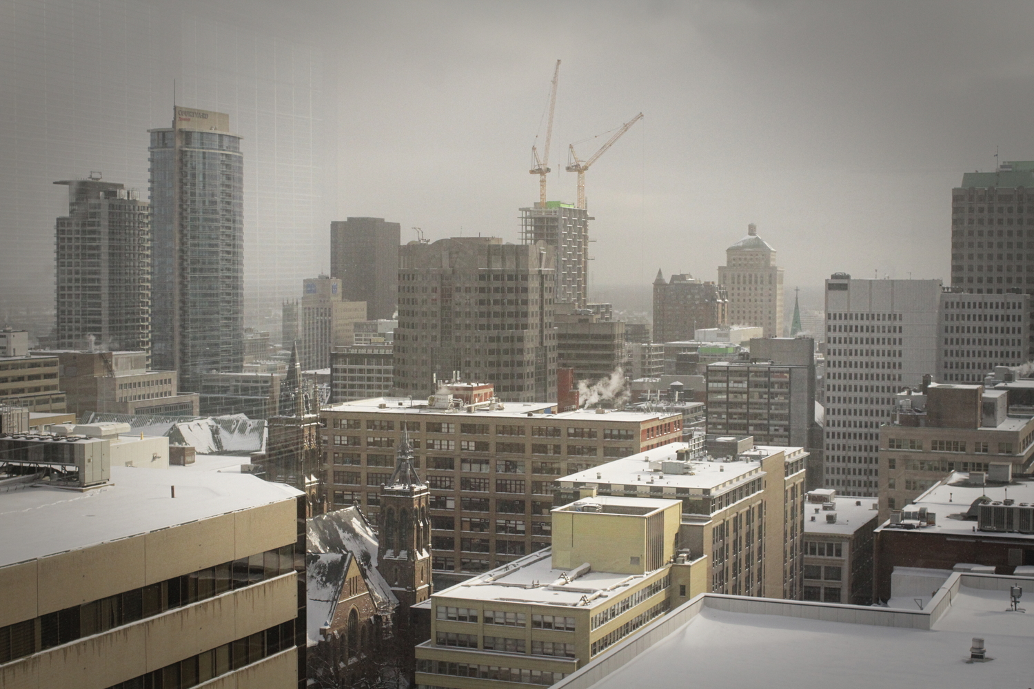 Vue de la salle de réunion sur le centre-ville.