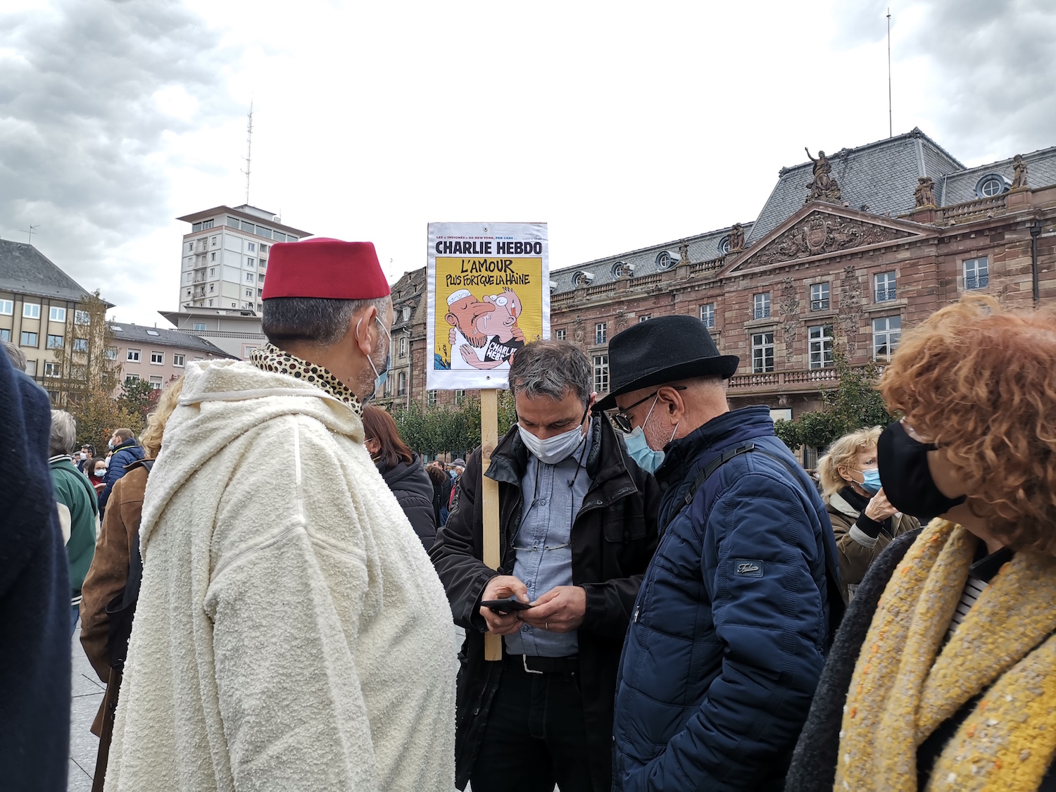 Manifestation en soutien à la liberté d’expression et en hommage à Samuel Paty, à Strasbourg © Globe Reporters 