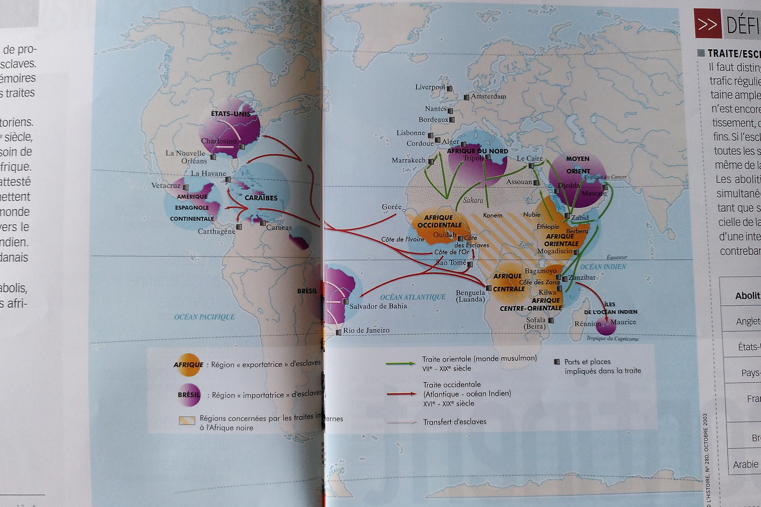 Document donné par Laurence à Marine : la carte des traites d’esclaves © Globe Reporters