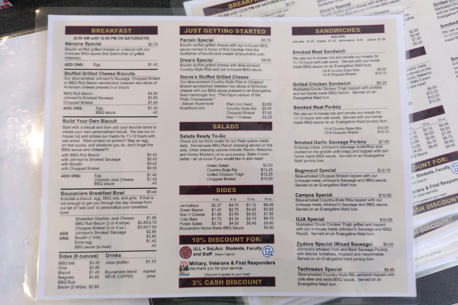 La carte des plats © Globe Reporters