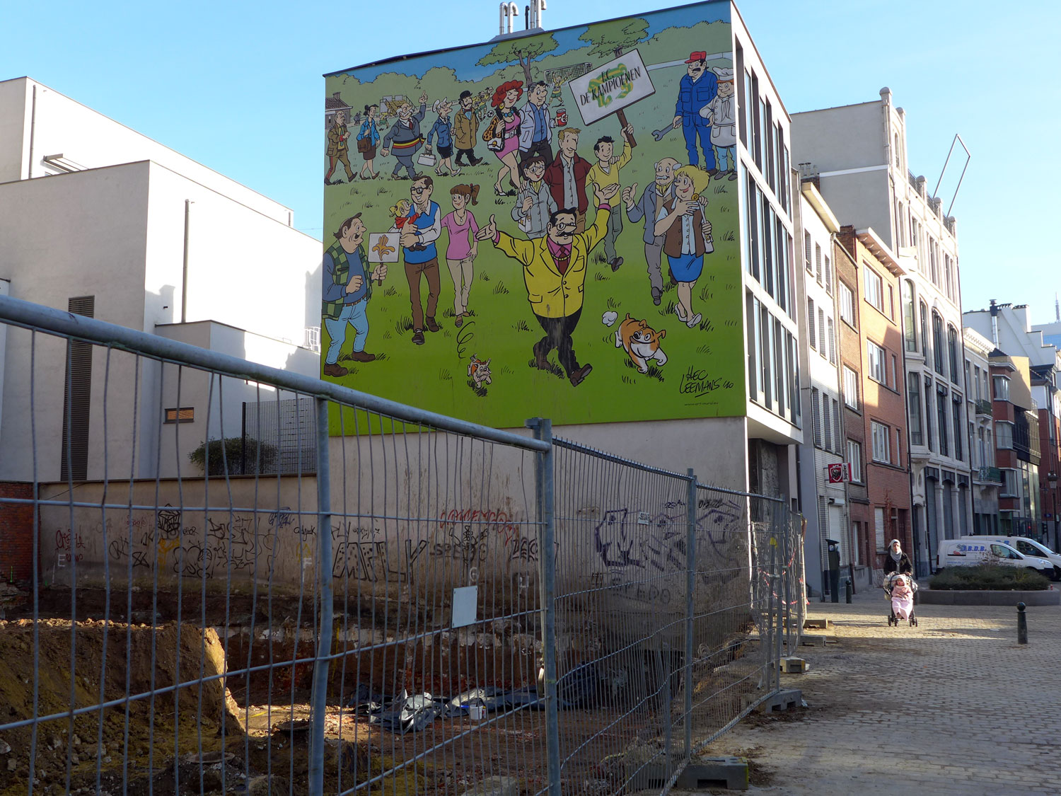 Une fresque dédiée à la protection de l’environnement sur un mur proche du bureau du CNCD.