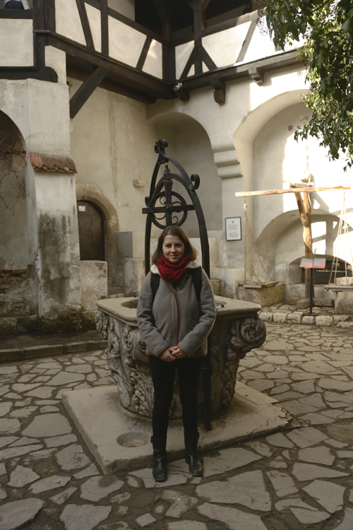 Photo souvenir dans la cour du château