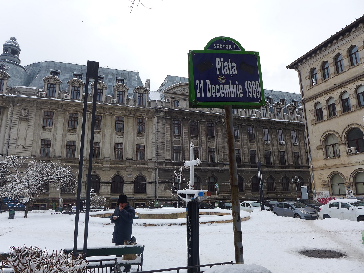 La place du 21 décembre 1989, au niveau de Piata universitatii (place de l’université). Ce jour-là, les manifestations dans la capitale ont été réprimées de façon sanglante. 